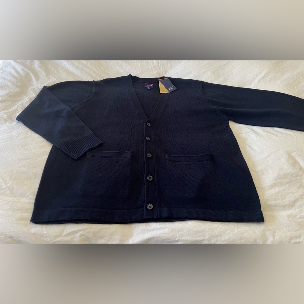 French Toast | Size XL | Navy Blue Unisex Style V-Neck Cardigan Sweater | NWT